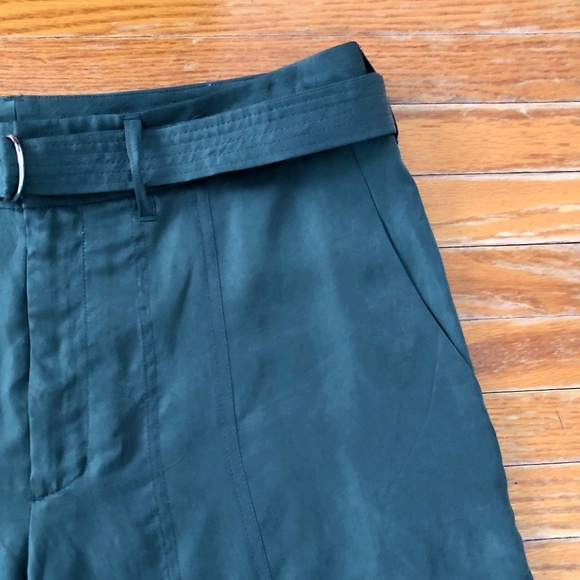 Army Green Silky Club Monaco Cuffed Cargo Pants - Picture 4 of 9